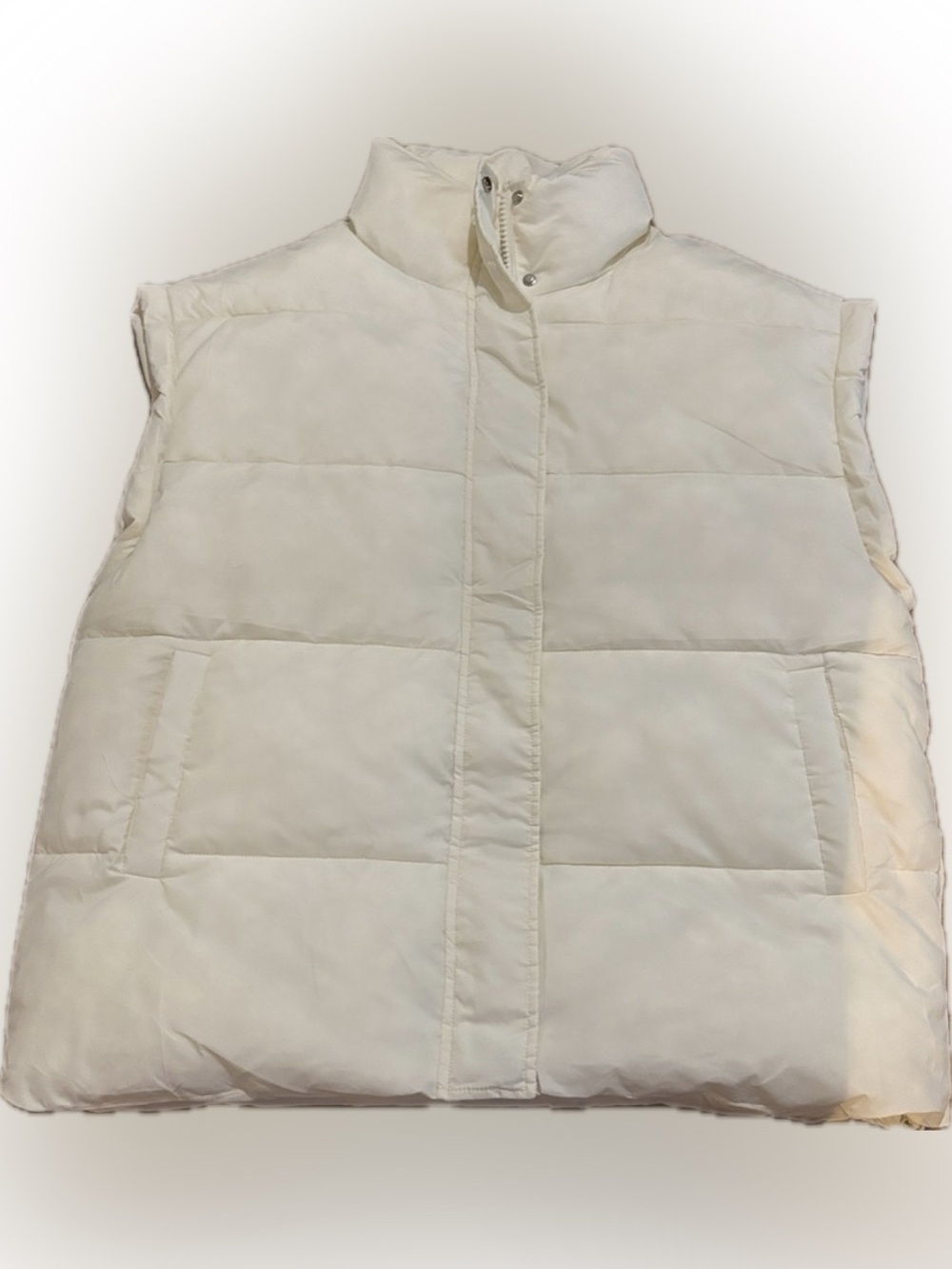 NWT Cream Quilted Puffer Vest